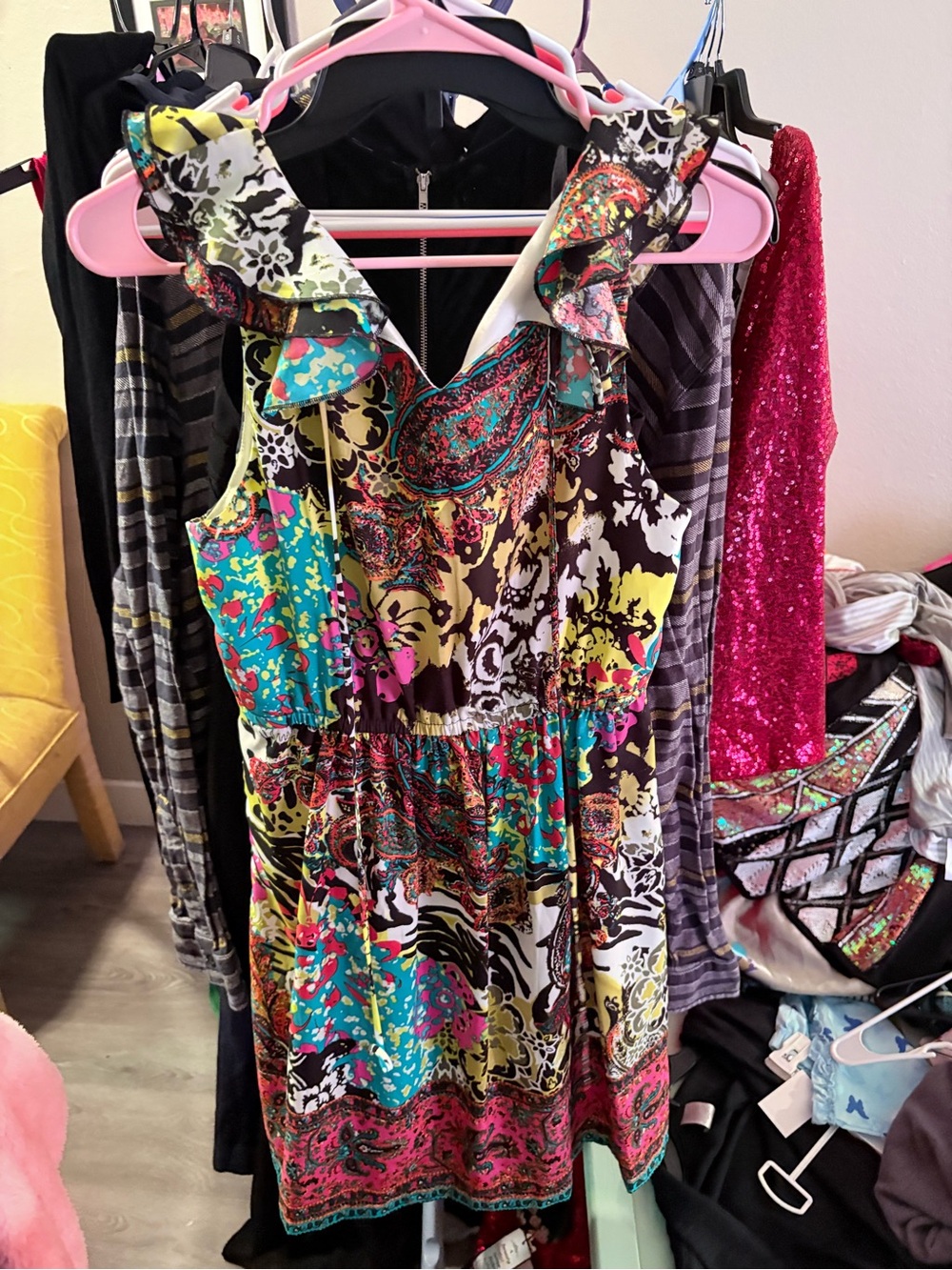 Women’s Multicolor Ruffle-Trim Sundress - Picture 3 of 3